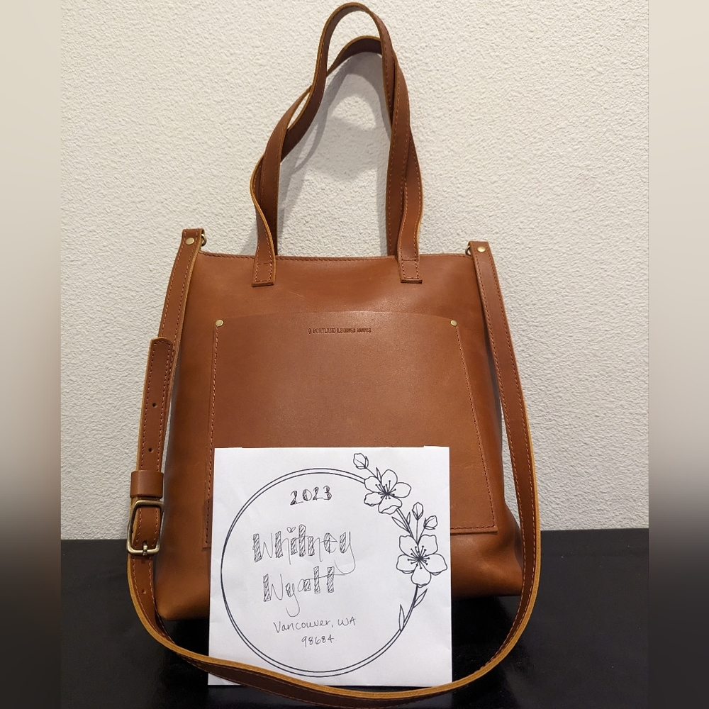 Portland Leather Goods - Honey - Zipped Crossbody Tote - UGC